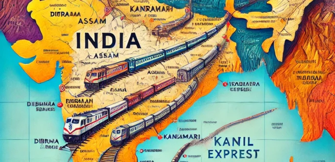 भारत में सबसे लंबा रेल मार्ग कौन-सा है?